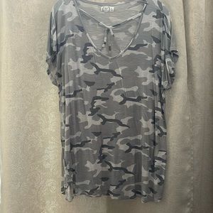 Gray camo blouse